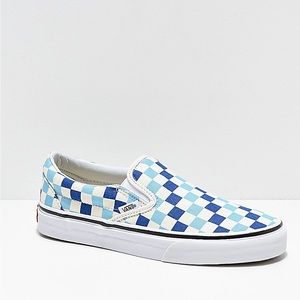 blue vans with checkers